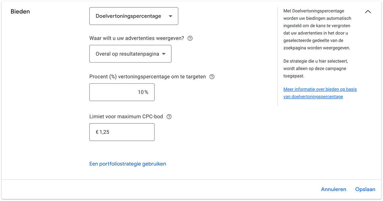 Doelvertoningspercentage