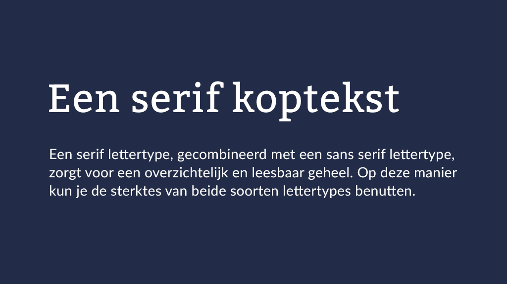 Voorbeeld combineren van een serif lettertype met een sans serif lettertype