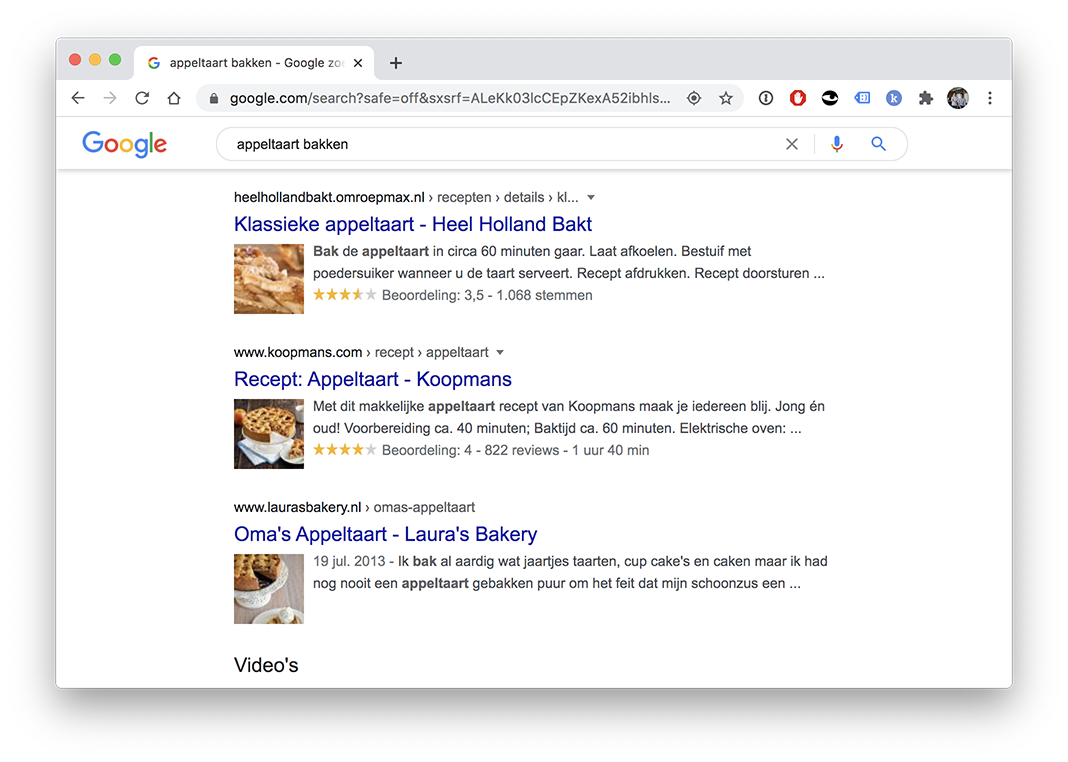 Rich snippets voor recepten