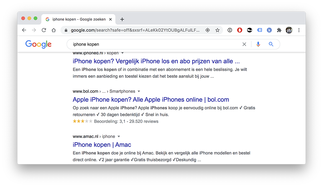 Rich snippets voor beoordelingen