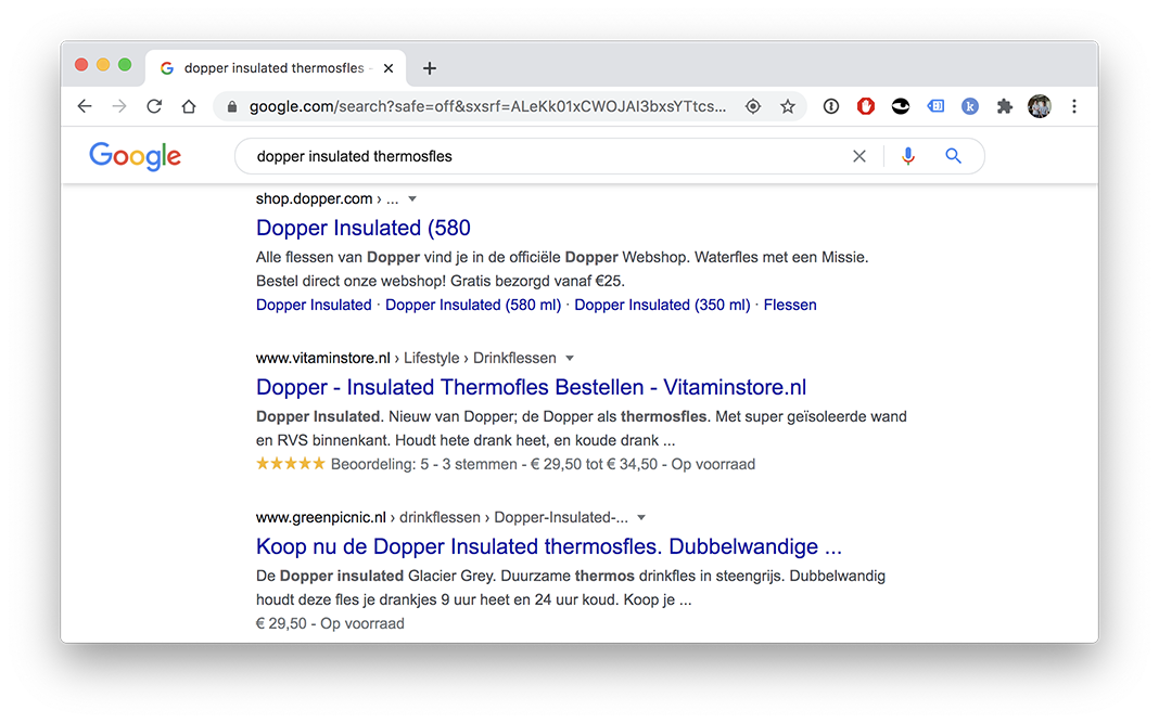 Rich snippets voor voorraden