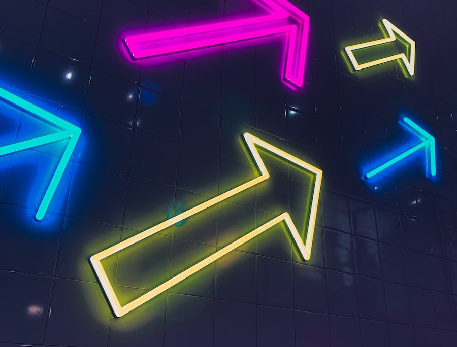 arrow neon signages