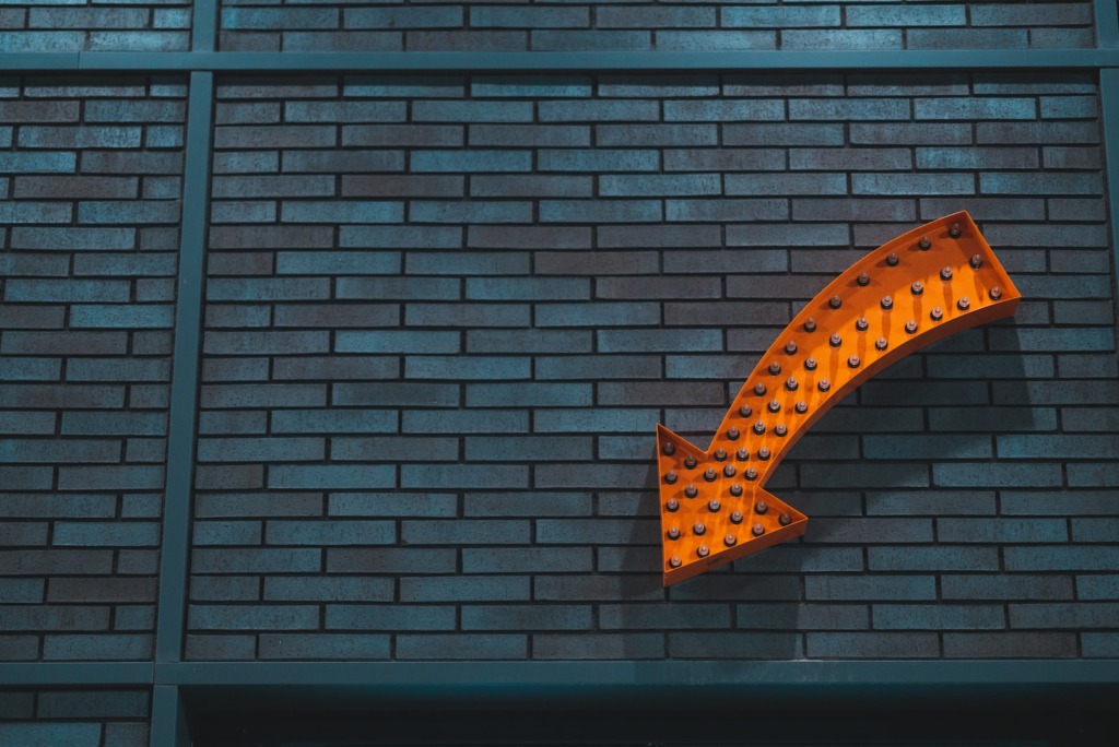 orange arrow signage