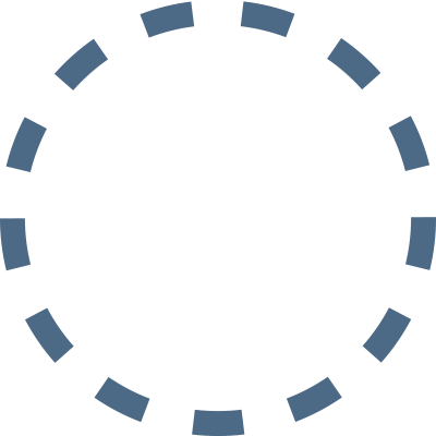 Een cirkel gemaakt van gelijkmatig verdeelde blauwe rechthoekige segmenten op een witte achtergrond, ontworpen met Vib-Assist-technologie.