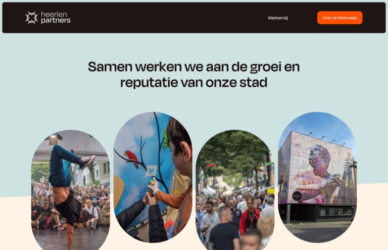 Drie beelden van het stadsleven: een danser, een muurschildering en een menigte voor een kleurrijke muurschildering van een gebouw.